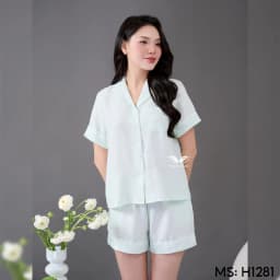 Thumbnail Bộ đồ ngủ nữ Pijama mặc nhà tơ đũi VINGO tay ngắn mùa hè H1281 VNGO 4