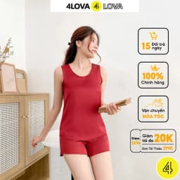 Thumbnail Bộ đồ ngủ nữ sát nách 4LOVA mặc nhà vải lụa satin mềm mịn cao cấp 1