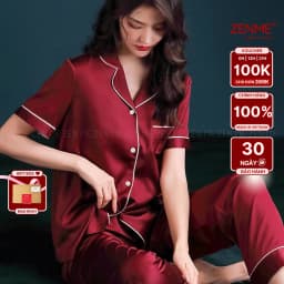Thumbnail Bộ Đồ Ngủ Pijama Lụa Latin Cao Cấp ZENME Bộ Mặc Nhà Quần Dài Tay Ngắn Mềm Mịn Thoáng Mát PJD0322 1