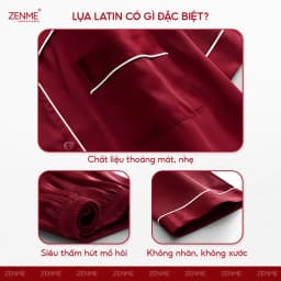 Thumbnail Bộ Đồ Ngủ Pijama Lụa Latin Cao Cấp ZENME Bộ Mặc Nhà Quần Dài Tay Ngắn Mềm Mịn Thoáng Mát PJD0322 3