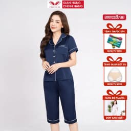 Thumbnail Bộ đồ ngủ Pijama mặc nhà lụa VINGO tay ngắn mùa hè H693 VNGO 1
