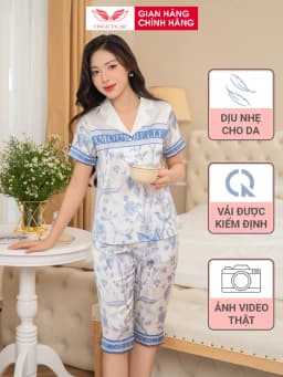 Thumbnail Bộ đồ ngủ Pijama mặc nhà lụa VINGO áo tay ngắn mùa hè H1050 VNGO 1
