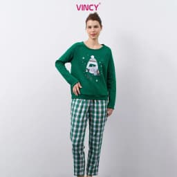 Thumbnail BỘ PHỐI QUẦN KATE VỚI ÁO NỈ DÀI TAY IN HÌNH CHO NOEL BTD042W91 2