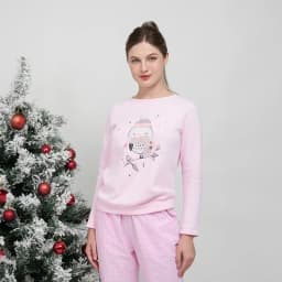 Thumbnail BỘ PHỐI QUẦN KATE VỚI ÁO NỈ DÀI TAY IN HÌNH CHO NOEL BTD042W91 4