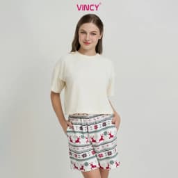 Thumbnail Bộ phối quần short nỉ và áo thun cotton cho mùa Giáng Sinh BST030W41 3