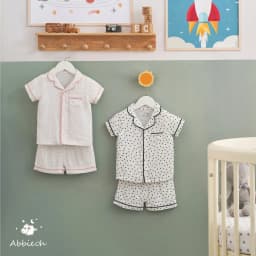Thumbnail Bộ pijama cộc tay cho bé ABBIEOH chất liệu cotton mềm mịn thấm hút hình chấm bi 0-4 tuổi BO623 1