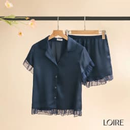Thumbnail Bộ Pijama Lụa Pháp Phối Voan Loirechic FDMN250311 1