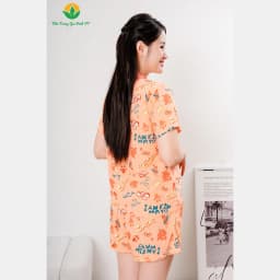 Thumbnail Bộ Pijama Mặc Nhà Chất Lanh Tole Nữ Việt Thắng, Bộ Ngủ Áo Cộc Quần Đùi Họa Tiết B03.5015 4
