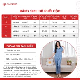 Thumbnail Bộ Pijama Mặc Nhà SANDBOX Tay Ngắn, Quần Dài Chất Liệu Lụa Latin Cao Cấp Mềm Mịn (BPC23012) 2