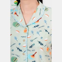 Thumbnail Bộ pijama nữ mặc nhà chất Lanh họa tiết cổ sam thời trang Việt Thắng - B06.5047 4