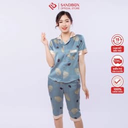 Thumbnail Bộ Pijama Nữ SANDBOX Chất Lụa Latin Cao Cấp Áo Cộc Tay Quần Lửng Họa Tiết Độc Đáo BLL22005 1