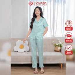 Thumbnail Bộ Pijama SANDBOX Lụa Latin Cao Cấp Mềm Mịn, Họa Tiết Thiết Kế Đôc Quyền (BPC23002) 4