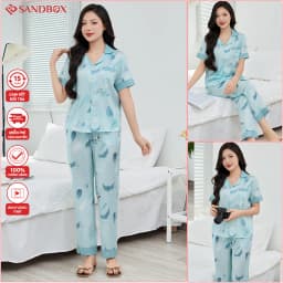 Thumbnail Bộ Pijama SANDBOX Lụa Latin Cao Cấp Mềm Mịn, Họa Tiết Thiết Kế Hoa Phối Màu 3