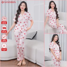 Thumbnail Bộ Pijama SANDBOX Lụa Latin Nhật Cao Cấp Mềm Mịn, Họa Tiết Thiết Kế Hoa Phối Màu(BPC24001) 4