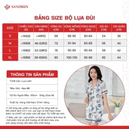 Thumbnail Bộ Pijama Đùi Mặc Nhà SANDBOX Lụa Latin Cao Cấp, Thiết Kế Tinh Tế, Họa Tiết Độc Quyền(BLD25001) 1