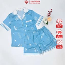 Thumbnail Bộ Pijama Đùi Mặc Nhà SANDBOX Lụa Latin Cao Cấp, Thiết Kế Tinh Tế, Họa Tiết Độc Quyền(BLD25001) 3