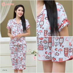Thumbnail Bộ pijamas nữ SUNFLY chất lanh ht độc quyền dáng áo cộc quần ngố ST9178 3