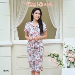 Thumbnail Bộ pijamas nữ SUNFLY chất lanh ht độc quyền dáng áo cộc quần ngố ST9178 4