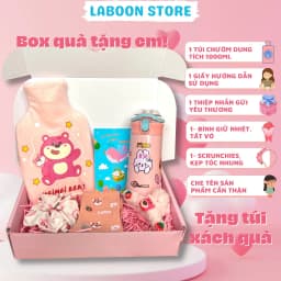 Thumbnail Bộ quà tặng bạn gái túi chườm bụng đa năng 1000ml LABOON kèm bình giữ nhiệt và phụ kiện siêu xinh 3