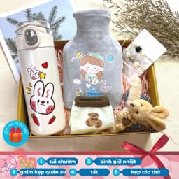 Thumbnail Bộ quà tặng bạn gái túi chườm bụng đa năng 350ml LABOON kèm bình giữ nhiệt và phụ kiện siêu xinh 3