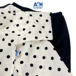 Thumbnail Bộ quần áo Bà Ba Dài tay lỡ bé gái hoạ tiết Bi Đen Lụa trượt - AICDBGSGWO6S - AIN Closet 2