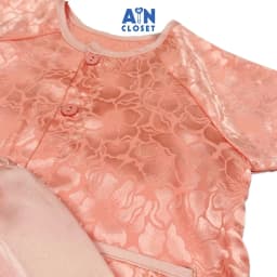 Thumbnail Bộ quần áo Bà Ba Lửng bé gái họa tiết Hoa Hồng Đào gấm lụa - AICDBGVCDTXV - AIN Closet 2