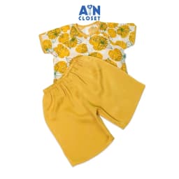 Thumbnail Bộ quần áo bà ba lửng bé gái họa tiết Hoa Ly vàng tơ - AICDBGNVFKBV - AIN Closet 1
