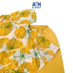 Thumbnail Bộ quần áo bà ba lửng bé gái họa tiết Hoa Ly vàng tơ - AICDBGNVFKBV - AIN Closet 3