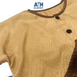 Thumbnail Bộ quần áo Bà ba lửng unisex cho bé Nâu Cà phê gấm lụa - AICDBTMEB3IV - AIN Closet 2