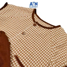 Thumbnail Bộ quần áo Bà Ba lửng unisex cho bé họa tiết Caro Nâu cotton - AICDBGA2SLXF - AIN Closet 2