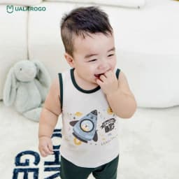 Thumbnail Bộ quần áo ba lỗ cho bé Ualarogo 1 tới 5 tuổi vải sợi tre Bamboo mềm mại thoáng mát 2143 2