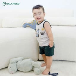 Thumbnail Bộ quần áo ba lỗ cho bé Ualarogo 1 tới 5 tuổi vải sợi tre Bamboo mềm mại thoáng mát 2143 4