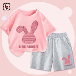 Thumbnail Bộ quần áo bé gái BabyloveGO 2025 bộ thun cotton cho bé mềm mịn thoáng mát in hình độc đáo BRB33 3