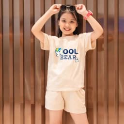 Thumbnail Bộ quần áo bé gái in hình gấu Cool Bear mẫu mới 2025 - Set đồ cho bé gái cân nặng từ 15-40kg- Loza Kids SB31 1