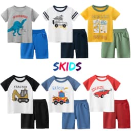 Thumbnail Bộ quần áo bé trai cộc tay mùa hè hàn quốc thời trang cho trẻ em 2 đến 8 tuổi SKIDS 1