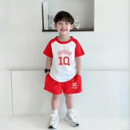 Thumbnail Bộ quần áo bé trai mùa hè in số10 SPORT - Bộ cộc tay bé nam cân nặng 15-40kg - Loza Kids BD033 3