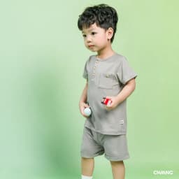 Thumbnail Bộ quần áo cộc cổ trụ Monster cho bé trai chất liệu tăm lạnh 3
