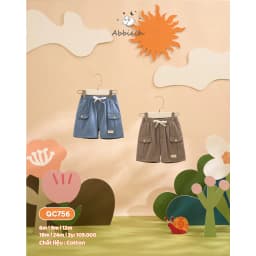 Thumbnail Bộ quần áo cộc tay ABBIEOH cotton hình động vật cho bé trai 0-3 tuổi QC756 BO785 BO751 BO782 1
