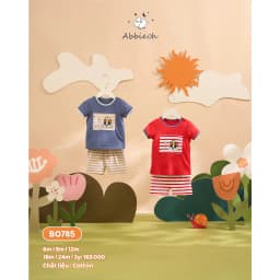 Thumbnail Bộ quần áo cộc tay ABBIEOH cotton hình động vật cho bé trai 0-3 tuổi QC756 BO785 BO751 BO782 3