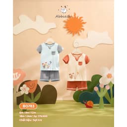 Thumbnail Bộ quần áo cộc tay ABBIEOH họa tiết con vật cho bé trai 0-3 tuổi BO783 BO412 BO614 BO750 BO764 BO771 1