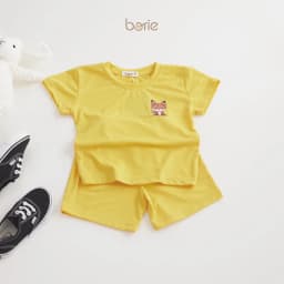 Thumbnail Bộ quần áo cộc tay cho bé trai bé gái Borie chất liệu cotton lạnh in họa tiết ở ngực Size 7-18kg A005 3