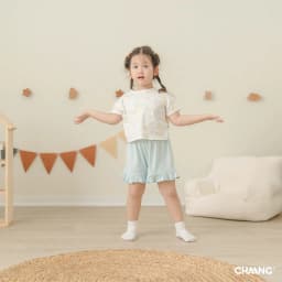 Thumbnail Bộ quần áo cộc tay cổ tròn quần bèo nhún Bloom cho bé gái 3