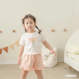 Thumbnail Bộ quần áo cộc tay cổ tròn quần bèo nhún Bloom cho bé gái 4