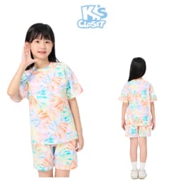 Thumbnail Bộ Quần Áo Cộc Tay Hoạ Tiết Loang K'S CLOSET Cho Bé Gái Từ 10-55kg (2-14 T) KT252THS/ E017FOS, KT106FIS 2