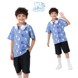 Thumbnail Bộ Quần Áo Cộc Tay K'S CLOSET Chất Liệu Cotton, Hoạ Tiết Đáng Yêu Cho Bé Trai Từ 10-55kg (2-14 tuổi) E021FOS, KT011FIS 4