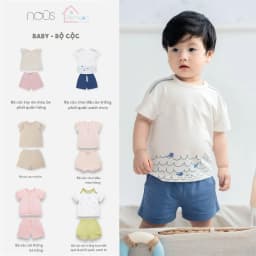 Thumbnail Bộ quần áo cộc tay Nous chui đầu / cài thẳng ( 6 tháng - 2 tuổi ) 1