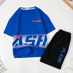 Thumbnail Bộ Quần Áo cotton ngắn tay in chữ FLASH cho bạn 28kg - 50kg 2