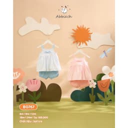 Thumbnail Bộ quần áo hai dây bé gái ABBIEOH kiểu dáng baby cách điệu cho bé 0-3 tuổi BO767 BO515 BO620 BO770 2