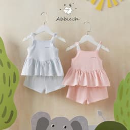 Thumbnail Bộ quần áo hai dây bé gái ABBIEOH kiểu dáng baby cách điệu cho bé 0-3 tuổi BO767 BO515 BO620 BO770 3