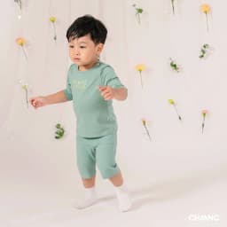 Thumbnail Bộ quần áo lửng cúc vai dáng Nature cho bé trai 1